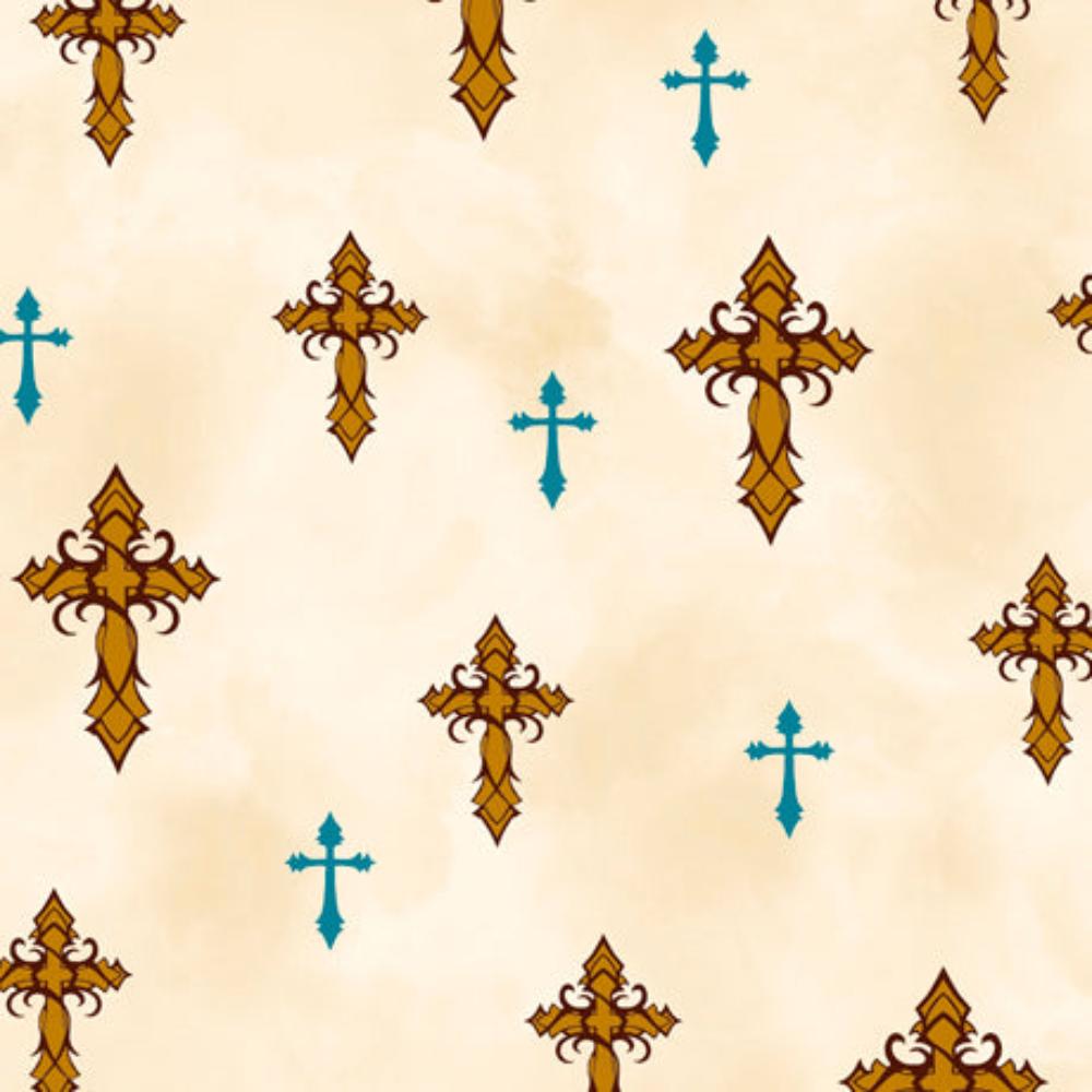 Handmade Placemat Or Table Runner Amazing Grace Crosses Cream