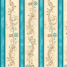 Load image into Gallery viewer, Handmade Placemat Or Table Runner Amazing Grace Decorative Scroll Stripe Teal
