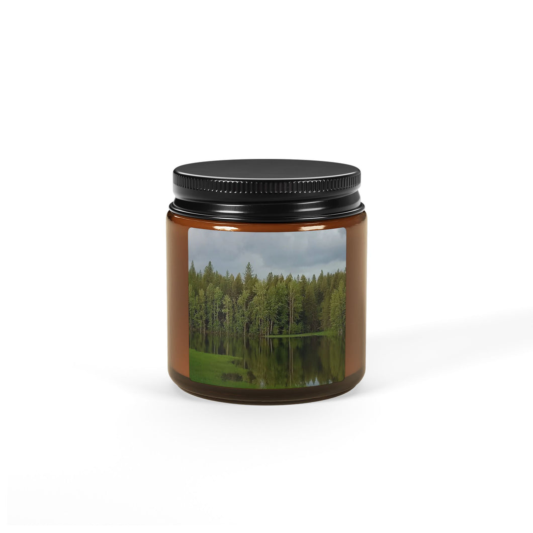 Nature-Inspired Scented Soy Candle - Multi-Size Amber Jar