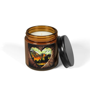 Heartfelt Sunset Scented Soy Candle - Eco-Friendly Amber Jar