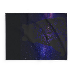 Cosmic Bear Arctic Fleece Blanket - Cozy Starry Night Throw for Home Decor and Gifts