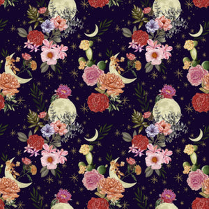 Midnight Rendezvous Dark Purple Cotton Fabric