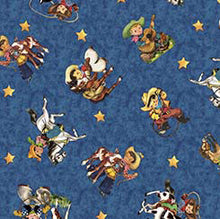 Load image into Gallery viewer, Handmade Placemat Or Table Runner Cowboy Up Retro Cowboy Toss Navy
