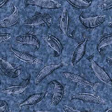 Load image into Gallery viewer, Handmade Placemat Or Table Runner Fish Tails Tonal Blue

