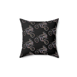Motorcycle Rider Square Pillow – Cozy Décor for Bike Enthusiasts
