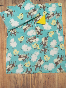 Handmade Double Layer Toddler Travel Blanket Set "Cows "