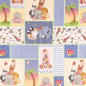 Bazooples Blocks Cotton Calico Fabric