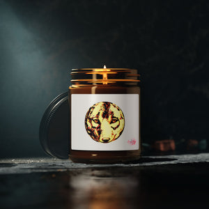 Wolf Spirit Scented Soy Candle - Eco-Friendly Amber Jar, Multi-Size