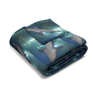 Shark Pattern Arctic Fleece Blanket – Cozy Ocean-Themed Decor for Shark Lovers