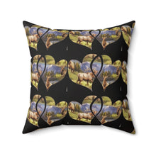 Load image into Gallery viewer, Elk-Inspired Square Pillow with Scenic Heart Design
