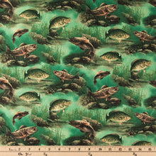 Load image into Gallery viewer, Hautman Scenic Fish Cotton Calico Fabric
