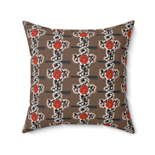 Load image into Gallery viewer, Cross With Rose Square Pillow - Cozy Home Decor Accent

