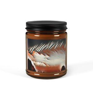 Aromatic Soy Candle - Cozy Amber Jar with Scenic Design