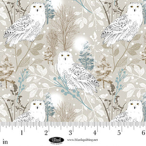 Winter Whispers Owls Cotton Fabric