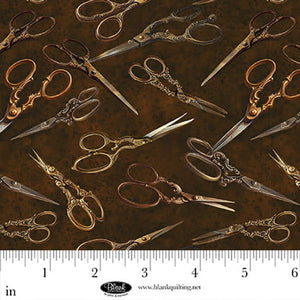 Forget Me Not Digital Scissors Cotton Fabric
