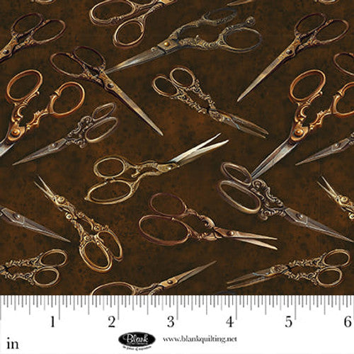 Forget Me Not Digital Scissors Cotton Fabric