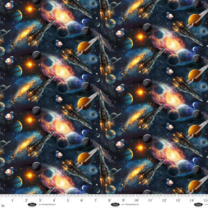 Space Cadet Spacecrafts Cotton Fabric