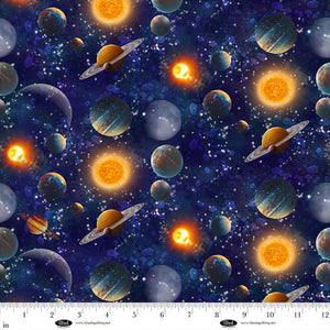 Space Cadet Planets Cotton Fabric