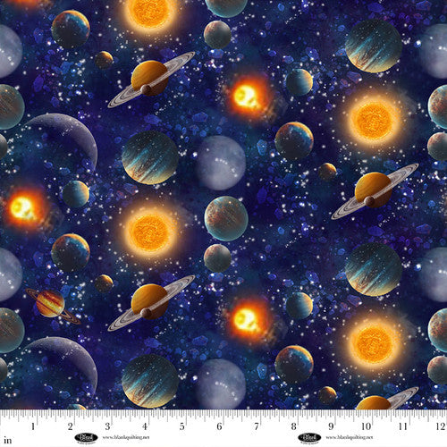 Space Cadet Planets Cotton Fabric