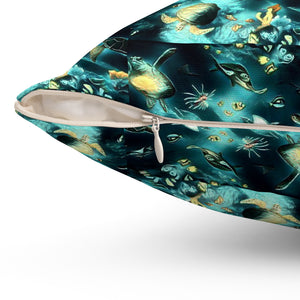 Ocean Animals Square Pillow - Cozy Decorative Cushion for Home Decor