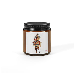 Equestrian Art Scented Soy Candle - Amber Jar, Multi-Size
