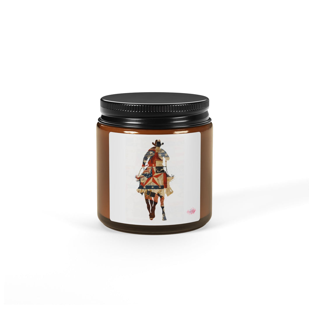 Equestrian Art Scented Soy Candle - Amber Jar, Multi-Size