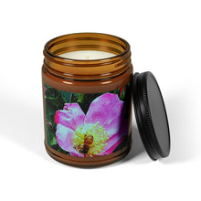 Load image into Gallery viewer, Bee Scented Soy Candle - Amber Jar, Floral Aroma for Relaxation

