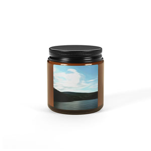 Tranquil Horizon Scented Soy Candle in Amber Jar - Multi-Size