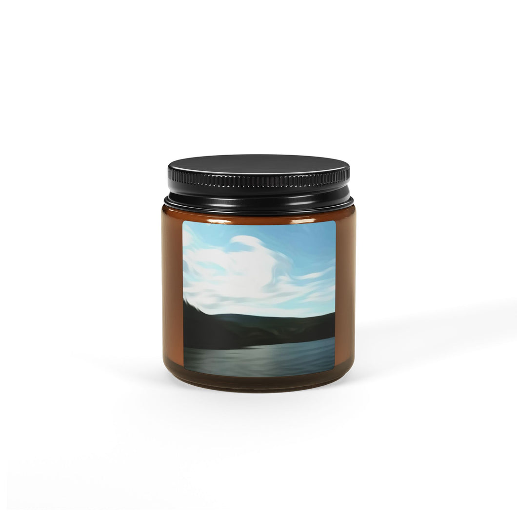Tranquil Horizon Scented Soy Candle in Amber Jar - Multi-Size