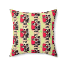 Load image into Gallery viewer, Bold Love Square Pillow - Vibrant Floral Design for Home Decor
