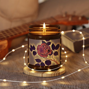 Digital Rose Scented Soy Candle in Amber Jar - Perfect Gift for Romantic Occasions