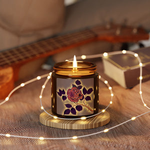 Digital Rose Scented Soy Candle in Amber Jar - Perfect Gift for Romantic Occasions
