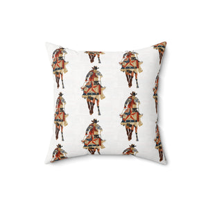 Bohemian Square Pillow with Patriotic Cowboy Design