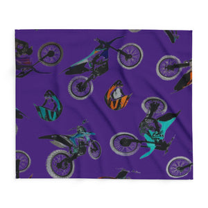 Vibrant Motorcycle Fleece Blanket - Cozy Throw for Bikers, Riders, Gifts, Home Decor, Kids' Room