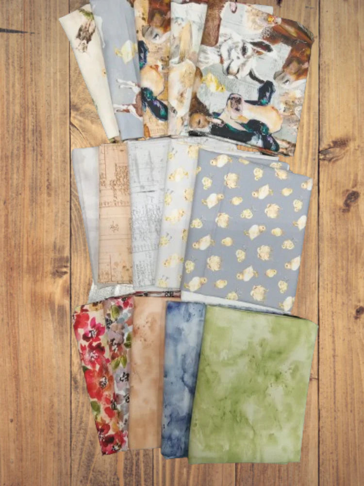 15 Half Yards  -Assorted Farm Life Half Yard Bundle