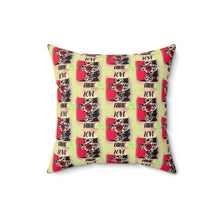 Load image into Gallery viewer, Bold Love Square Pillow - Vibrant Floral Design for Home Decor
