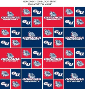 College Gonzaga University Cotton Fabric