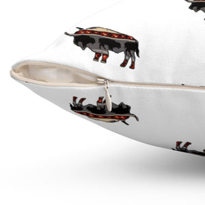 Whimsical Buffalo Print Pillow - Cozy Home Décor