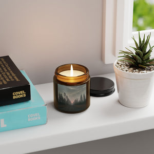 Calm Horizon Scented Soy Candle - Amber Jar, Aromatic Relaxation for Home Decor & Gifting