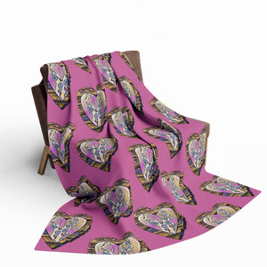 Cozy Heart Pattern Arctic Fleece Blanket - Perfect Gift For Any Occasion