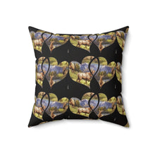 Load image into Gallery viewer, Elk-Inspired Square Pillow with Scenic Heart Design
