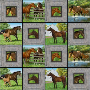 Horse Summer Breeze Cotton Fabric