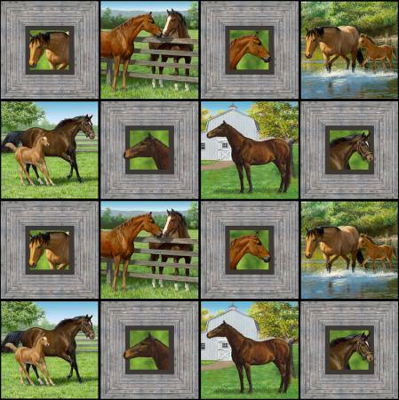 Horse Summer Breeze Cotton Fabric