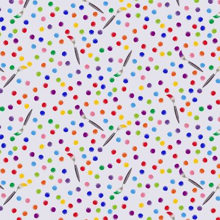Painting The World Paw Prints Cotton Fabric