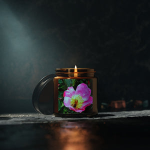 Bee Scented Soy Candle - Amber Jar, Floral Aroma for Relaxation