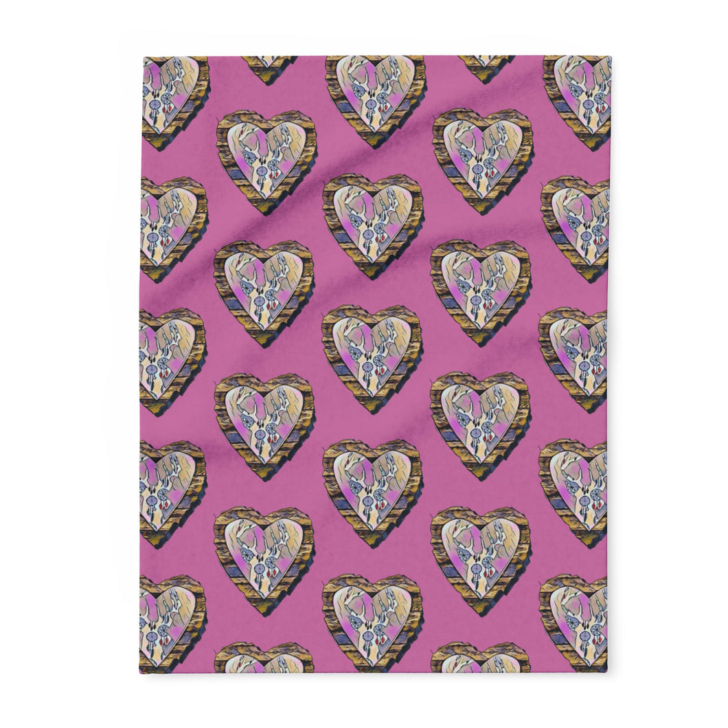 Cozy Heart Pattern Arctic Fleece Blanket - Perfect Gift For Any Occasion