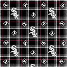 Load image into Gallery viewer, Handmade Blanket, Burp Rag/ Security Blanket, and Bib White Sox Plaid
