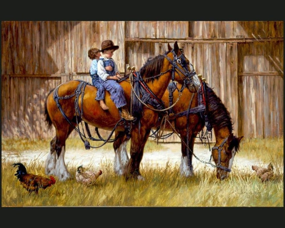 Back To The Barn Cotton Panel Fabric