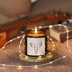 Artistic Skull Scented Soy Candle - Unique Amber Jar Decor