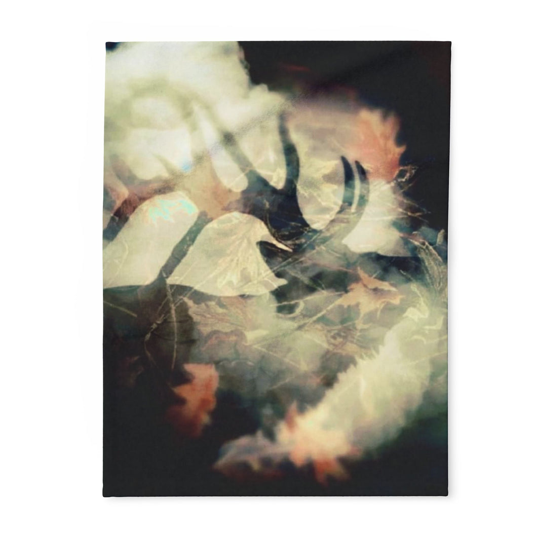 Cozy Arctic Fleece Blanket with Elk-Inspired Design